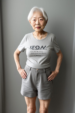 Korean elderly female with  gray hair