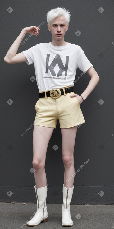 Adult non-binary with  white hair