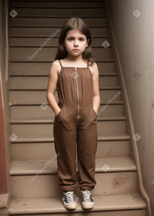 Paraguayan child girl with  brown hair