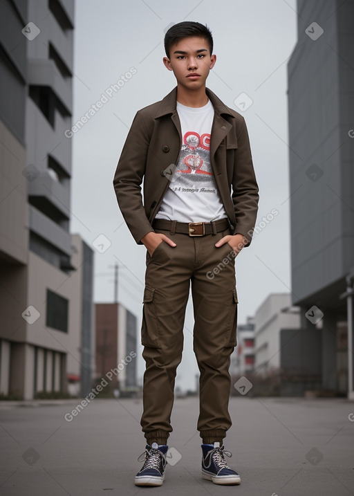 Vietnamese teenager male with  brown hair