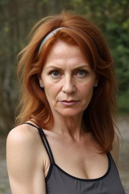 Italian middle-aged female with  ginger hair