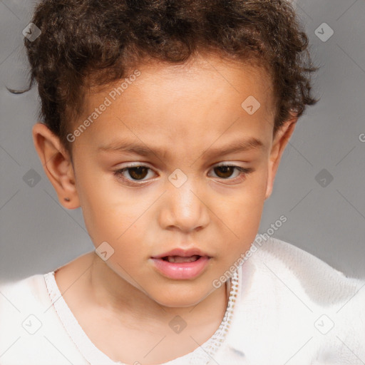 Neutral white child male with short  brown hair and brown eyes