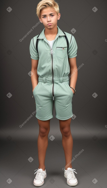 Peruvian teenager boy with  blonde hair