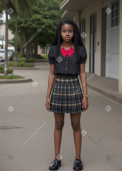 Jamaican teenager female with  black hair