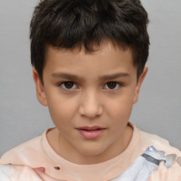 Neutral white child male with short  brown hair and brown eyes