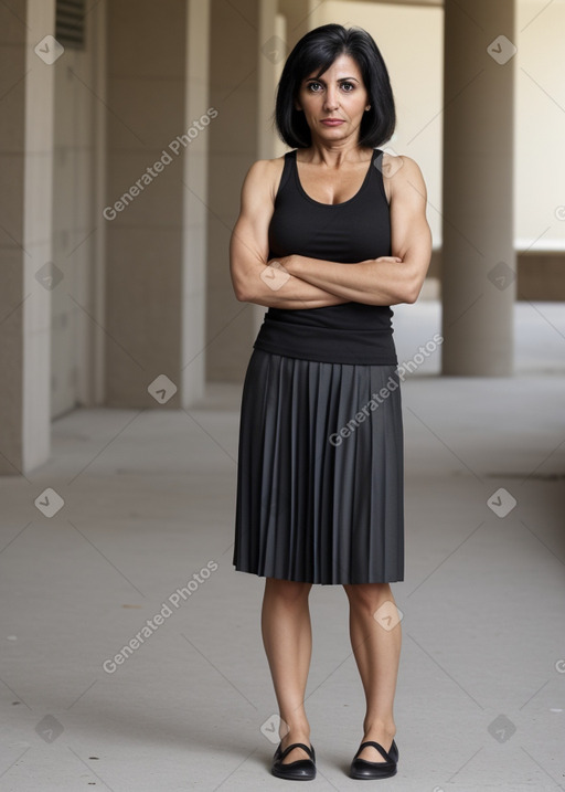 Libyan middle-aged female with  black hair