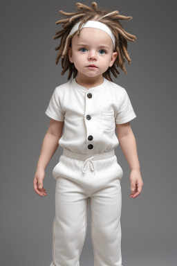 Caucasian infant boy with  white hair