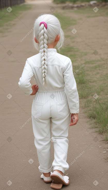 Mexican child female with  white hair