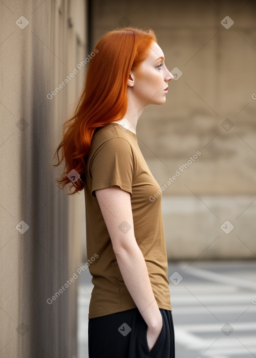 Irish adult female with  ginger hair