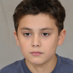 Neutral white child male with short  brown hair and brown eyes