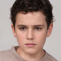 Neutral white child male with short  brown hair and brown eyes