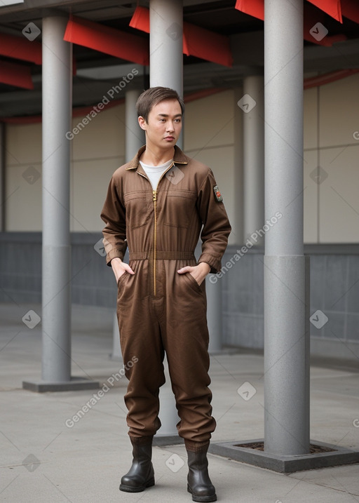 Chinese adult male with  brown hair