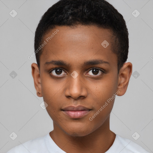 Neutral latino young-adult male with short  brown hair and brown eyes