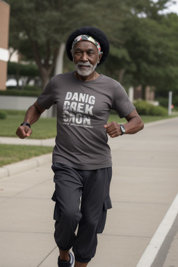 African american elderly male with  black hair