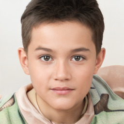 Neutral white child male with short  brown hair and brown eyes