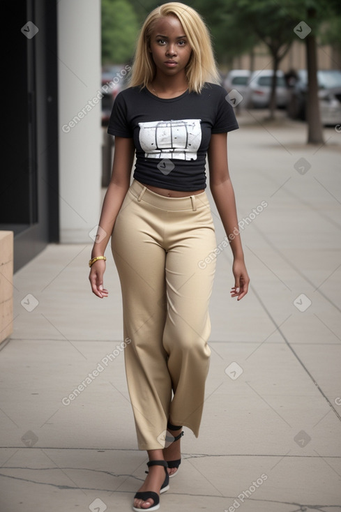 African young adult female with  blonde hair