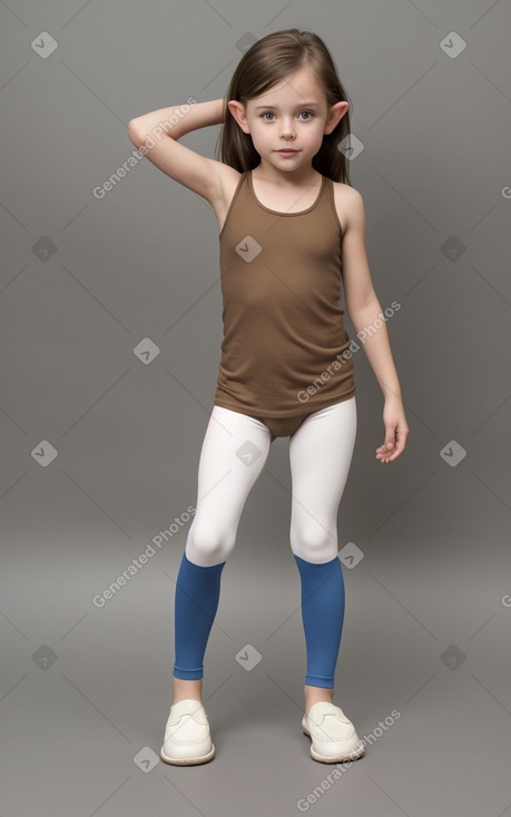 American child female with  brown hair