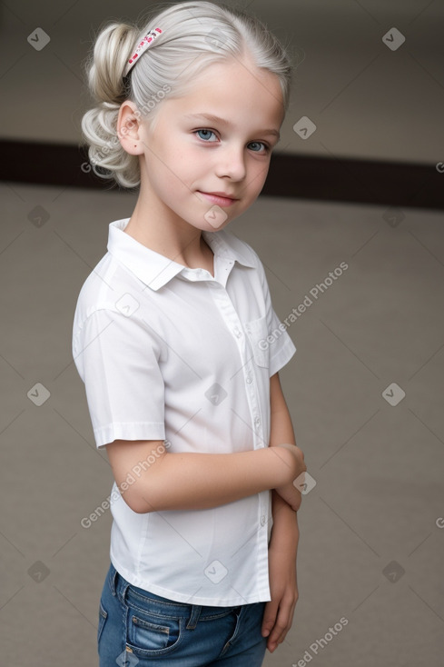 Slovenian child girl with  white hair