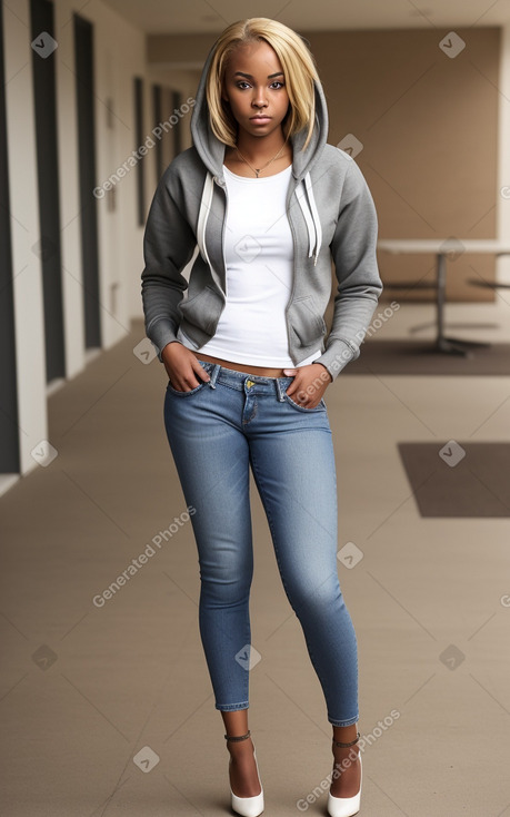 African american young adult female with  blonde hair