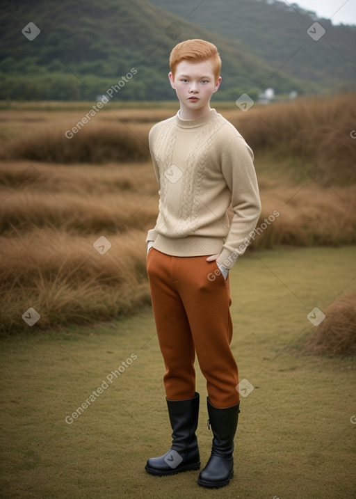 Thai teenager boy with  ginger hair