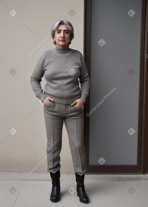 Azerbaijani middle-aged non-binary with  gray hair