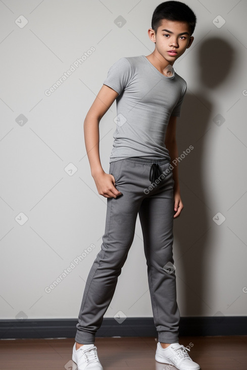 Thai teenager boy with  gray hair