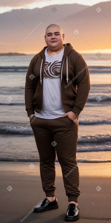 New zealand young adult male with  brown hair