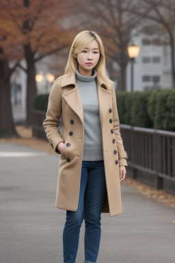 Korean adult female with  blonde hair