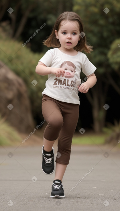 New zealand infant girl with  brown hair