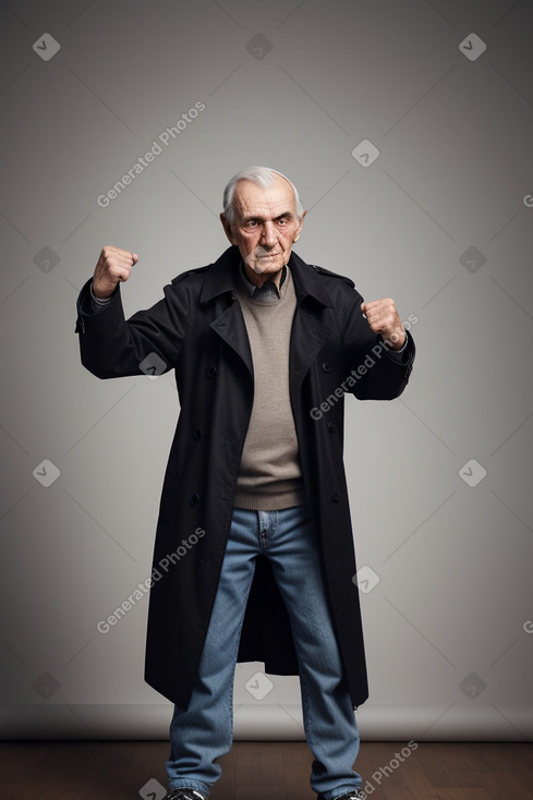 Serbian elderly male with  black hair