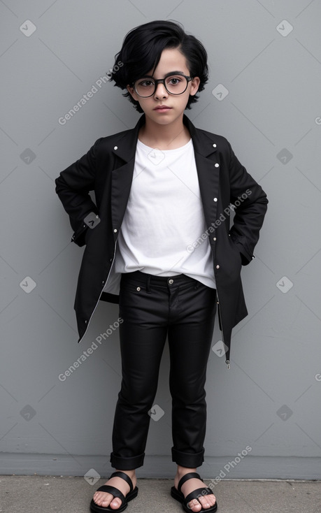 American child non-binary with  black hair