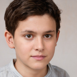 Neutral white child male with short  brown hair and brown eyes