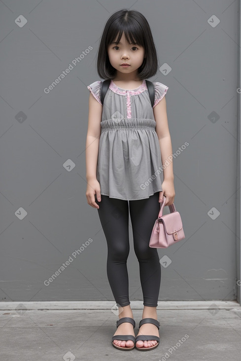 Taiwanese child girl with  gray hair