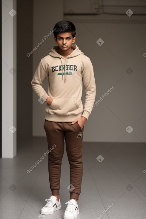 Bangladeshi teenager boy with  brown hair