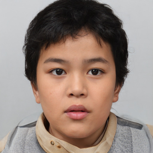 Neutral asian young-adult male with short  brown hair and brown eyes