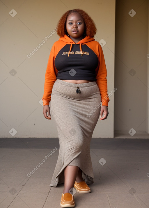 Zambian young adult female with  ginger hair