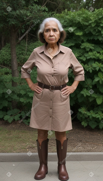 Guatemalan elderly female with  brown hair