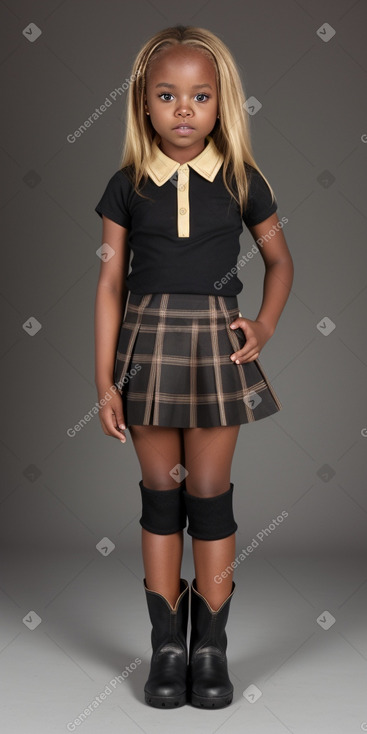 African american child female with  blonde hair