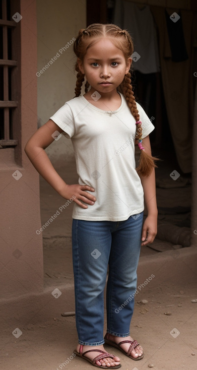 Bolivian child girl with  ginger hair