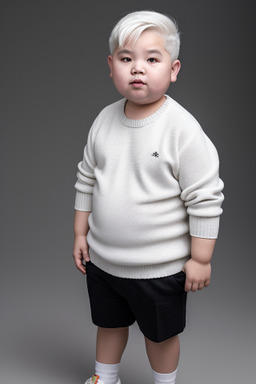 Chinese child boy with  white hair