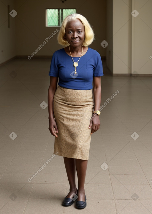 Ghanaian elderly female with  blonde hair