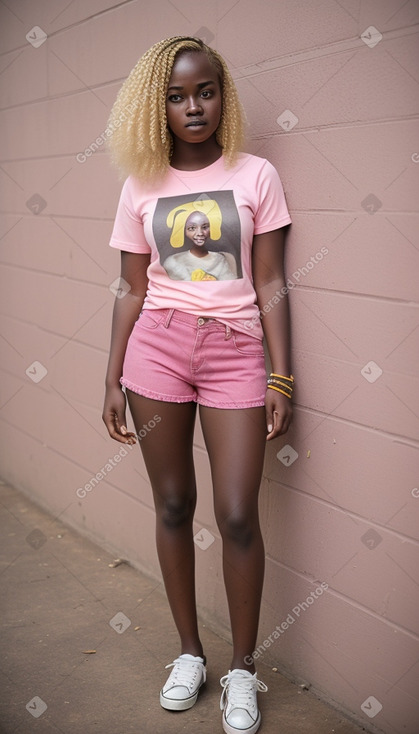 Ugandan young adult female with  blonde hair