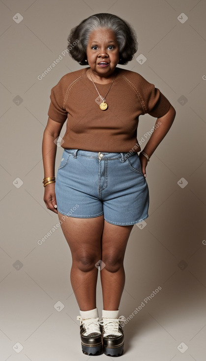 African elderly female with  brown hair