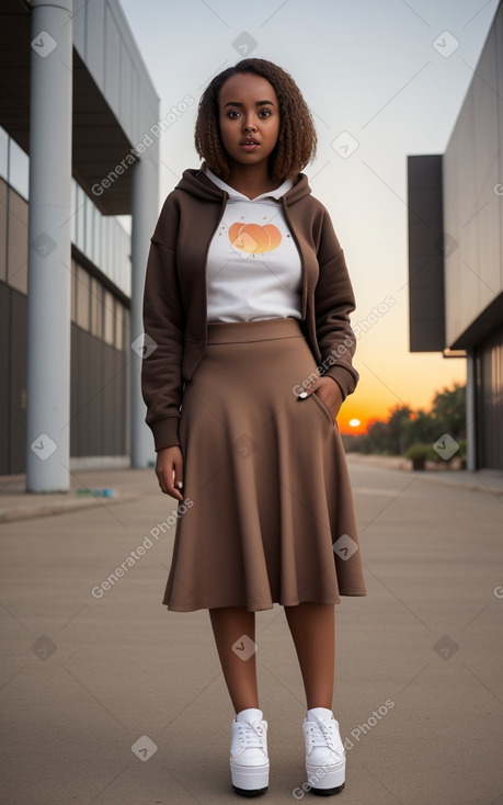 Ethiopian adult female with  brown hair