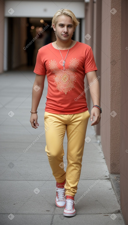 Chilean adult male with  blonde hair