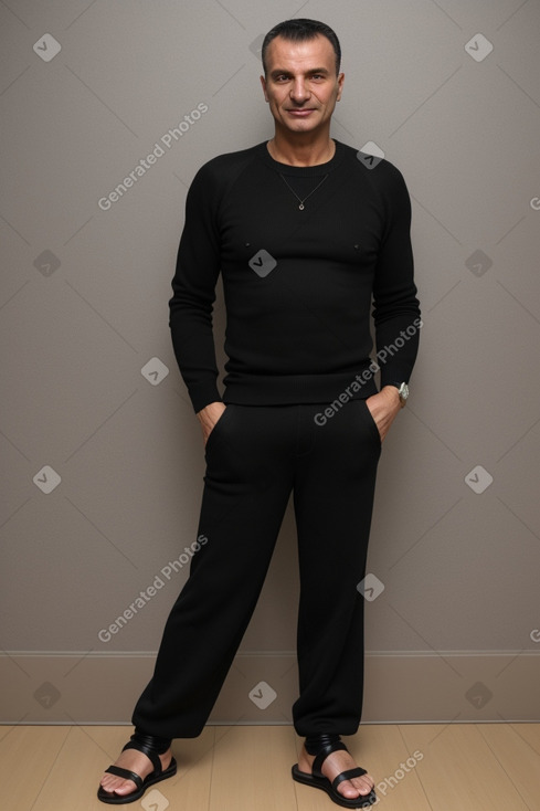 Serbian 45 years male with  black hair