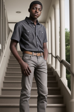 African american teenager male with  gray hair