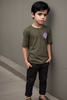 Costa rican child boy with  black hair