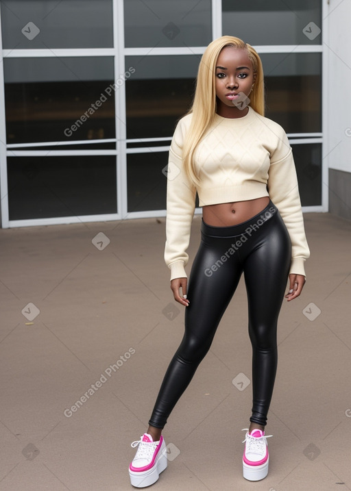 Ghanaian young adult female with  blonde hair