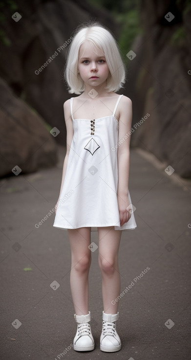 Child female with  white hair